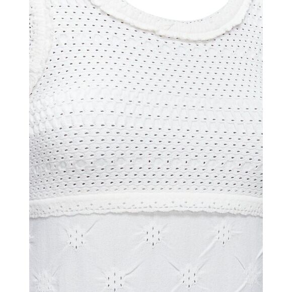 Chanel Karl Lagerfeld 2011 Cc Buttons White Lace Knitted Mini Dress Fr34 Xs - Picture 7 of 7